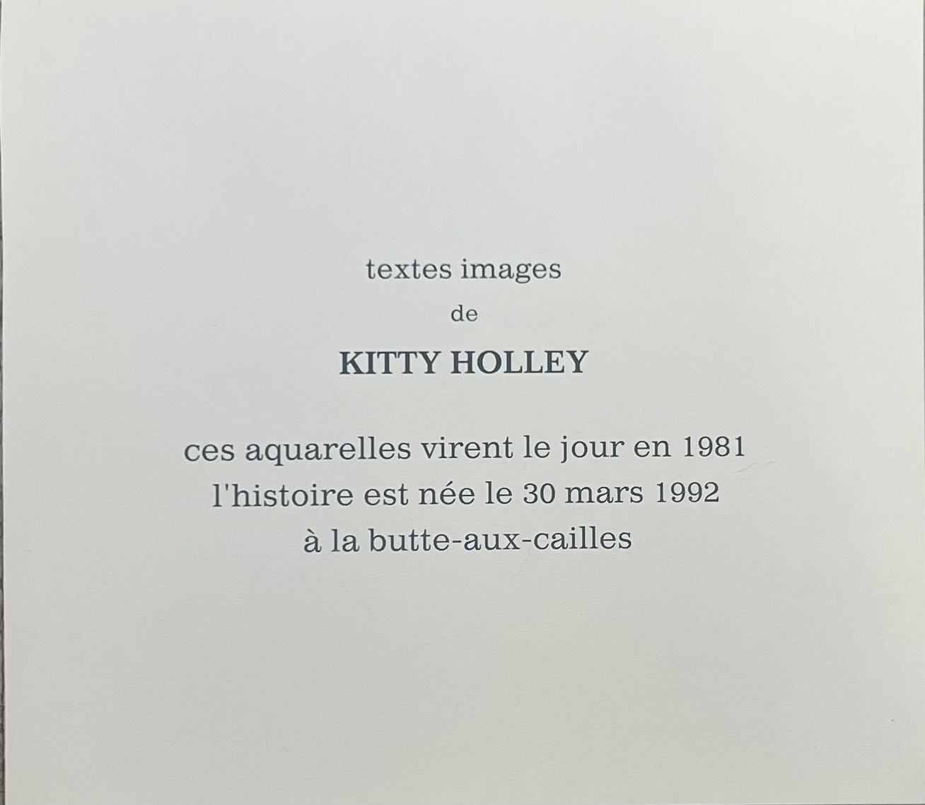 Colophon aquarelles et texte