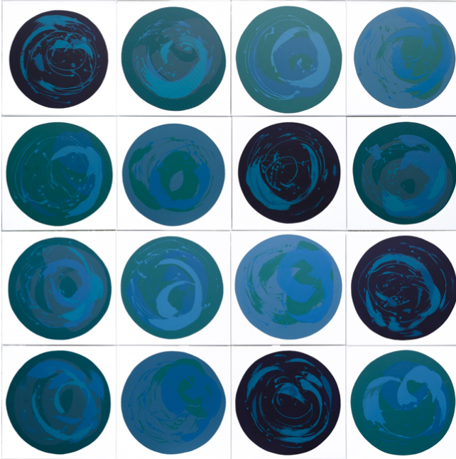 Panneau II: 16 peintures circulaires