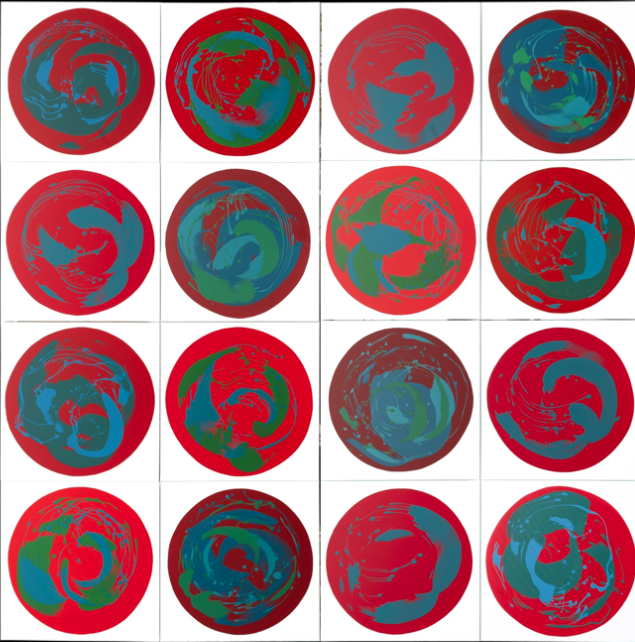 Panneau III : 16 peintures circulaires