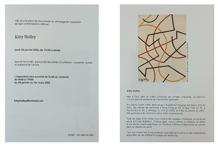Carton d'invitation, UBS, Lausanne, 2002