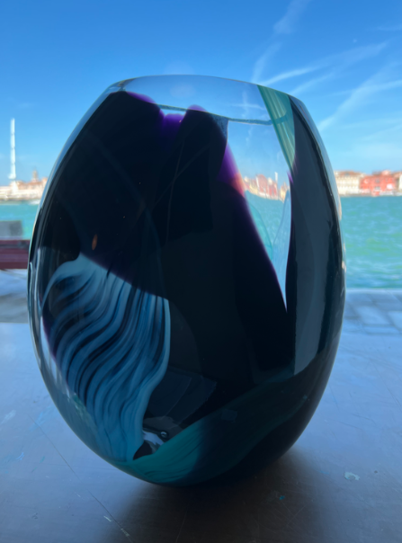 Vase Linea d'Onda II Verre de Murano par Kitty Holley