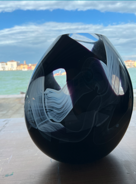 Vase Linea d'Onda IV Verre de Murano par Kitty Holley